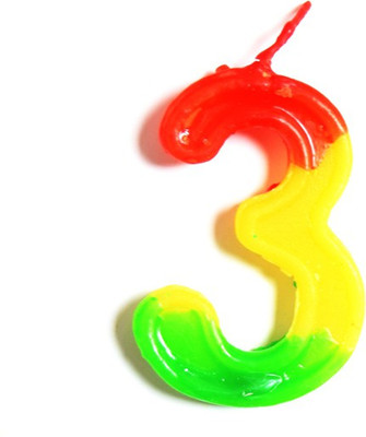 

skycandle.in 3 Number Birthday Candle(Multicolor, Pack of 1)