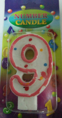 

Funcart red dotted number 9 candle Candle(Multicolor, Pack of 1)