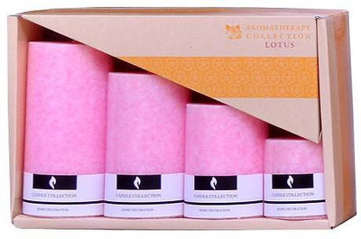 

Indigo Creatives Lotus Scented Set of 4 Perfume Pillar Candles for Diwali Christmas Valentine Candle(Pink, Pack of 4)