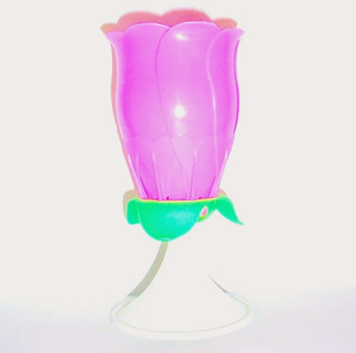

Tiger Happy Birthday Musical Flower Large Candle(Pink, Pack of 1)