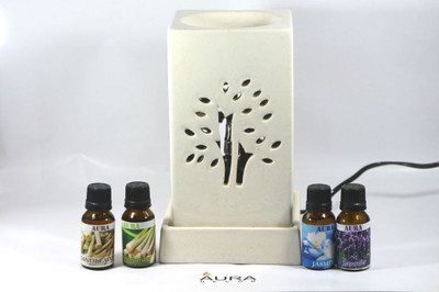 

AuraCandles AuraDecor Electric Aroma Oil Burner Cream Colour PolishedRectangular Candle(White, Pack of 5)