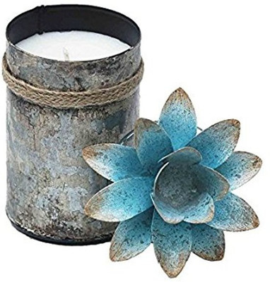 

Bali Mantra BALI MANTRA LOTUS FLOWER LID TOP NATURAL SOY WAX CANDLE WITH DISTRESSED TIN (WHITE + BLUE 3" W x 6.5" H) SCENT : ENGLISH ROSE Candle(Blue, Pack of 1)