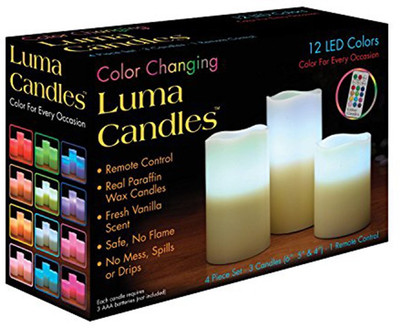 

Everything Imported Remote Operated Luma Real Wax Candle(Multicolor, Pack of 3)