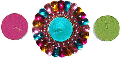 

Rasmy Candles Decorative Gem Stone Water Floater Candle(Multicolor, Pack of 3)