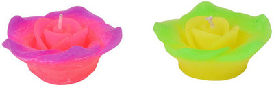 

Starlight Candles CL-02 FLOATING FLOWER DUAL TONE COLOR CANDLE PACK OF 2 Candle(Multicolor, Pack of 2)