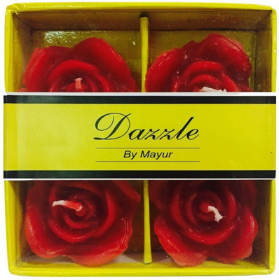 

Dazzle Floater Candle Rose Set of 4 Candle(Multicolor, Pack of 4)