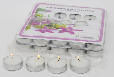 

Aromagarden Smokeless Tealight Candles Candle(White, Pack of 50)