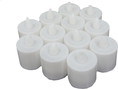 

Muren LED White Tealight / Diwali Diya Candle(White, Pack of 12)