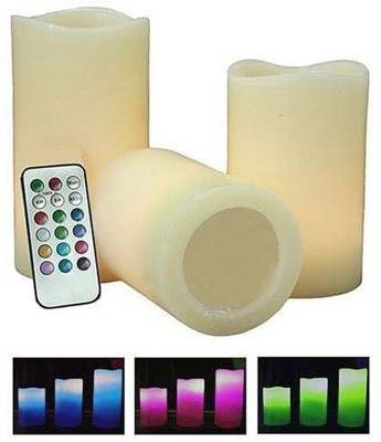 

HealthIQ Colour Changing With Remote Candle(White, Pack of 3)