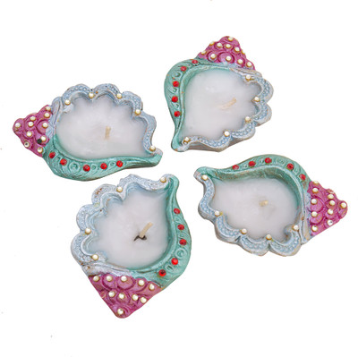 

Alok Overseas Ganesha Diya Candle(Blue, Pack of 4)