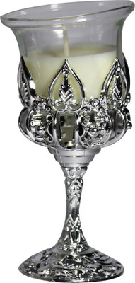 

CTW Elegant designer Cup stand Candle(Silver, Pack of 1)