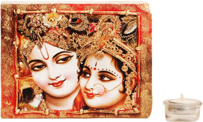 9% OFF on Artistique Radha Krishna Block (2 tea lights) Candle(Multicolor, Pack of 1)