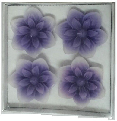 

Shopjinie Flowers Candle(Purple, Pack of 4)