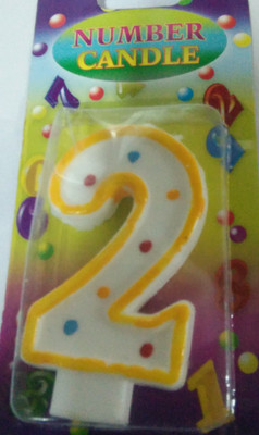

Funcart Yellow dotted number 2 candle Candle(Multicolor, Pack of 1)