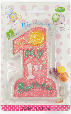 

Funcart My 1st Birthday Candle(Pink, Pack of 1)