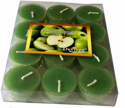 

Devinez 12C Premium Green Apple Scented Polycarbonate Smokeless Tealight Candle(Green, Pack of 12)
