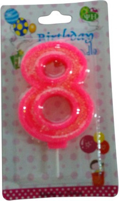 

Funcart Glitter Numerical Number Eight Shape Candle(Pink, Pack of 1)