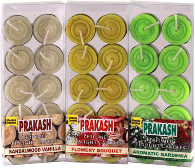

Prakash TEALIGHT AROMATIC COMBO Candle(Yellow, Green, Beige, Pack of 3), Beige;green;yellow