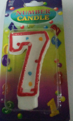 

Funcart red dotted number 7 candle Candle(Multicolor, Pack of 1)