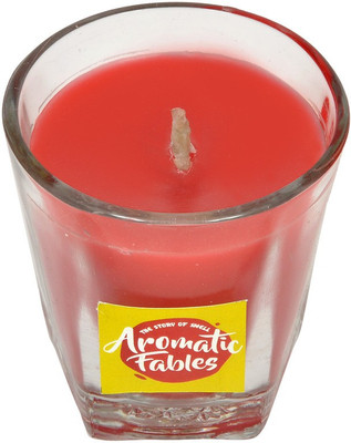First Row First Row Aromatic Fables 8oz Rose Fragrance Soy Wax Scented Decorative Gifting Red Color Glass Candle Candle(Red, Pack of 1)