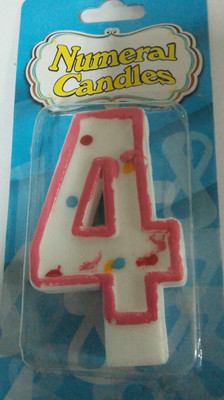

Funcart Red dotted number 4 candle Candle(Multicolor, Pack of 1)