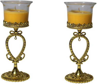 

CTW Diwali Special Gift Cup stand pack of 2 Candle(Yellow, Pack of 2)