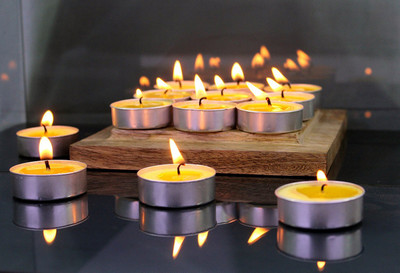 

Hosley Fragranced Citronella Tea Light Candles Candle(Yellow, Pack of 30)