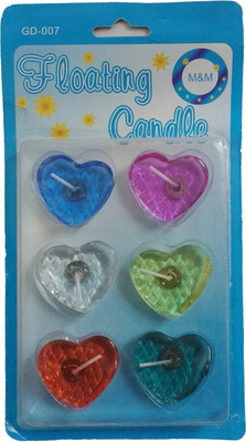 

Shopjinie Floating Heart Candles Pack of 6(Multicolour) Candle(Multicolor, Pack of 6)