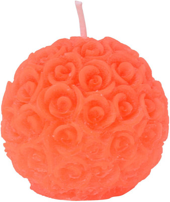 

Starlight Candles Flower Ball Round CL Candle(Orange, Pack of 1)