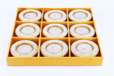 

The Nodding Head Diwali Diya - Beaded Coin Candle(Multicolor, Pack of 9)