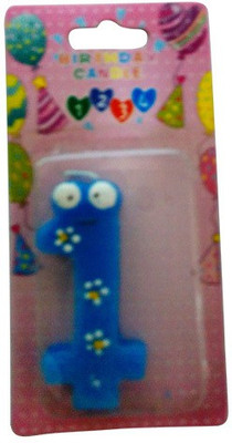 

Funcart Numerical One Shape Candle(Blue, Pack of 1)