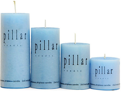 

PeepalComm Pillar Candles Gift Set Candle(Blue, Pack of 4)