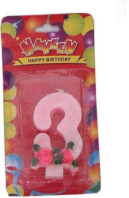 

Indigo Creatives Year 3 Birthday Candle(Multicolor, Pack of 1)