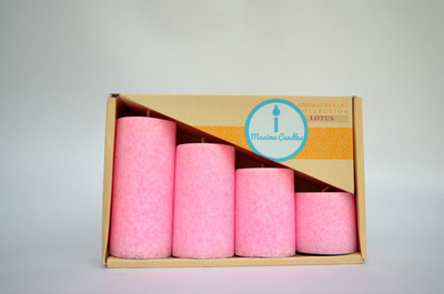 

Maxime Lotus Scented Marble Pillar Set Candle(Pink, Pack of 4)