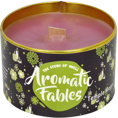 

First Row Aromatic Fables 8oz Temple Mogra Fragrance Soy Wax Decorative Gifting Purple Color Wood Wick Tin Candle Candle(Purple, Pack of 1)