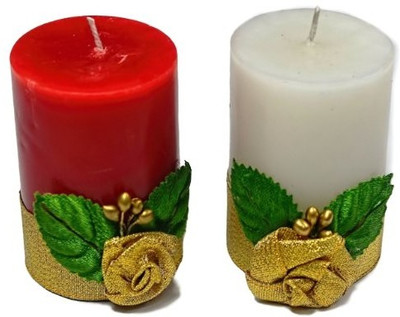 33% OFF on Tvish Candles Valentine Gift Set -Set of two Christmas Red and White Candle(White, Red, Pack of 2)