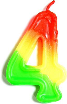 

skycandle.in 4 Number Birthday Candle(Multicolor, Pack of 1)