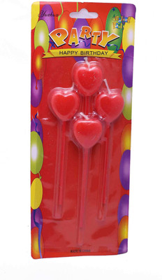 

Funcart Hearts on stick candle red Candle(Multicolor, Pack of 1)