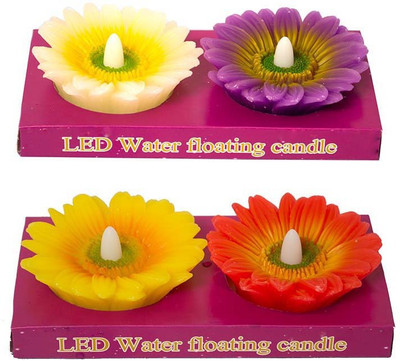 

Painting Mantra Lotus LED Wax Set Candle(Multicolor, Pack of 4)