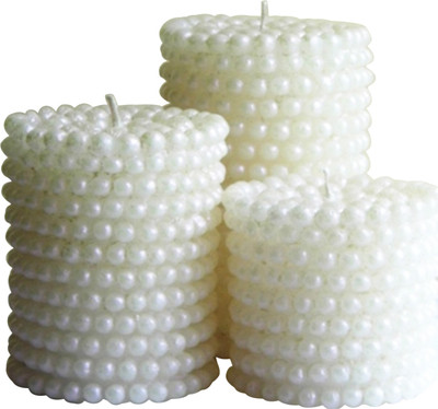 

Marigold Stores Pearl Candles Candle(White, Pack of 3)