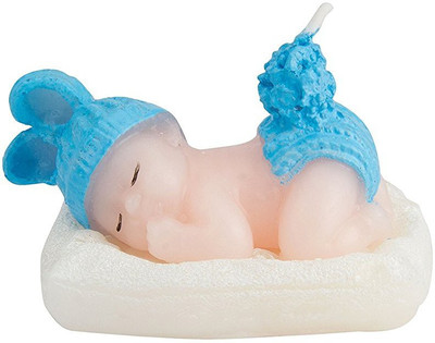 

Babies Bloom Blue Sleeping Baby Birthday Decoration Scented (Set of 2) Candle(Blue, Pack of 2)