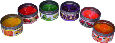 

Purpledip Fruit scented wax Candle(Multicolor, Pack of 6)