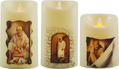 

Sai Items Innovatives CFC123 Candle(White, Pack of 3)