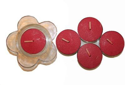 

Fragrance Concoction Rose fragrance Tealight with stand Candle(Red, Pack of 1)