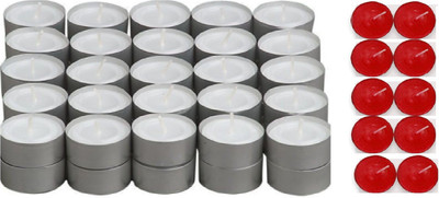 

Rasmy Candles White 50pcs & Apple Cinnamon Scented Tealight 10 Pc Combo Candle(Red, White, Pack of 60)