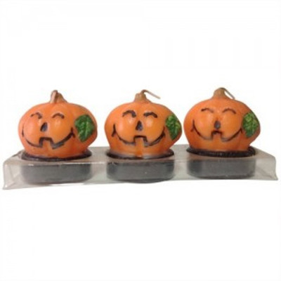 

Funcart Halloween Orange pumpkin candles (pack of 3) Candle(Multicolor, Pack of 3)