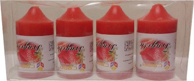 

Shopjinie Gift Set of 4 Small Pillar Candles Candle(Red, Pack of 4)