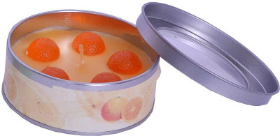 

Indigo Creatives Orange scented perfume retaining reusable metal box diwali christmas candle Candle(Orange, Pack of 1)