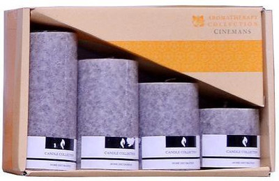 

Indigo Creatives Cinemans Scented Set of 4 Perfume Pillar Candles for Diwali Christmas Valentine Candle(Purple, Pack of 4)
