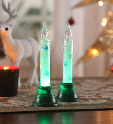 

Itiha Shimmer Green Candle(Multicolor, Green, Pack of 2), Green;multicolor